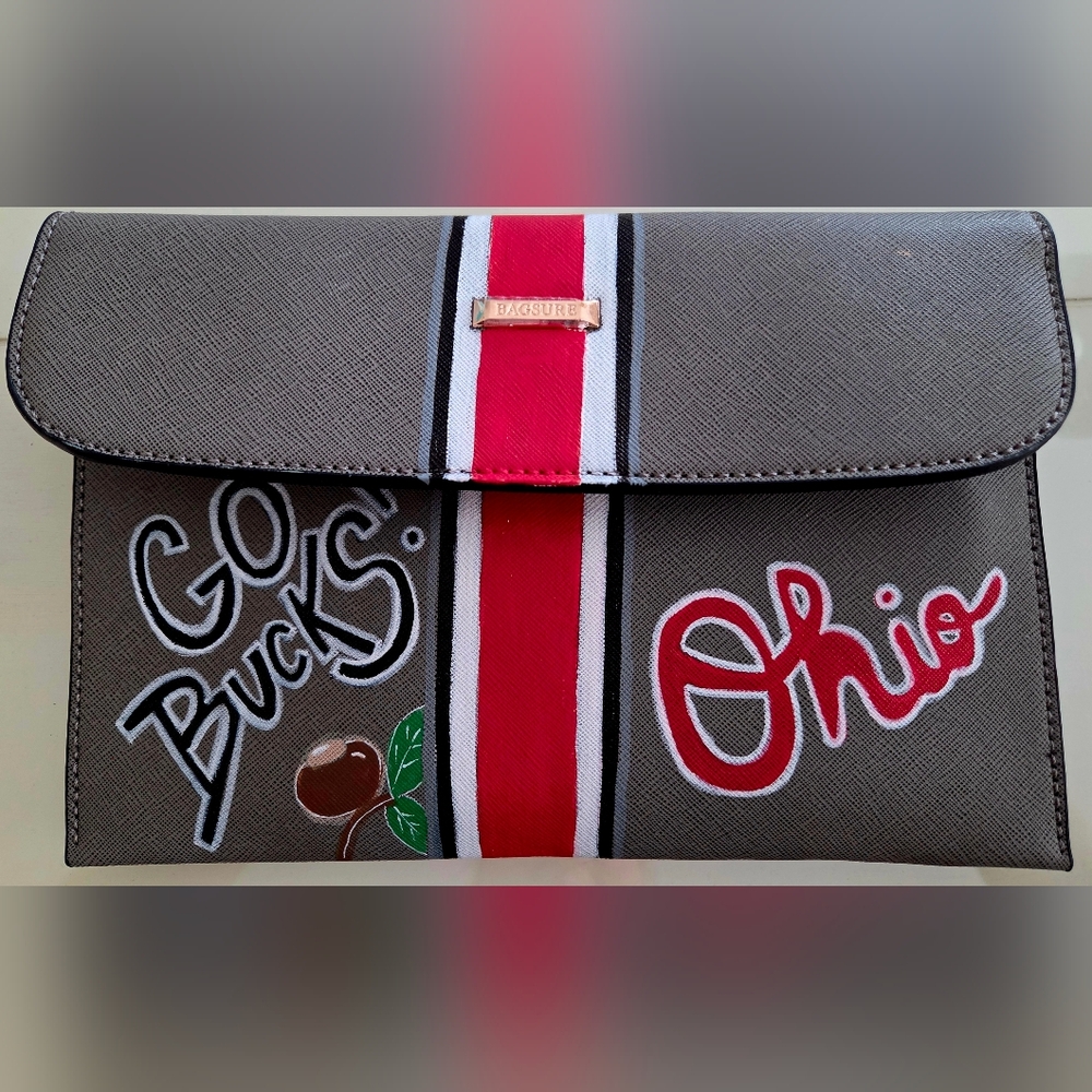 Ohio State Crossbody, Buckeyes, Brutus, OSU, Purse/Clutch, Handpainted